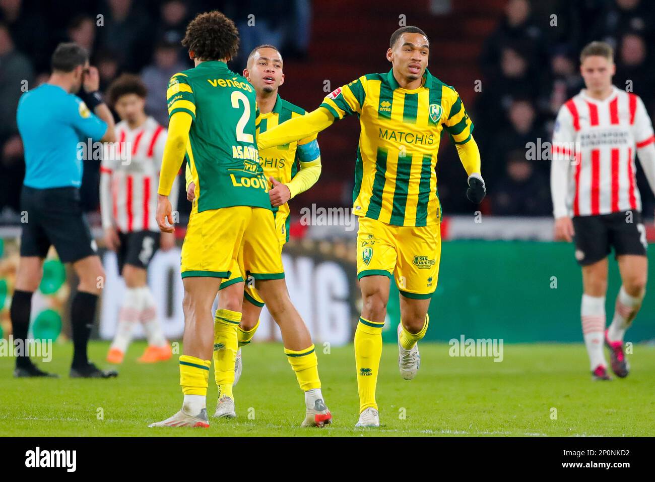 02-03-2023: Sport: PSV V V V ADO (KNVB Cup) EINDHOVEN, NIEDERLANDE - MÄRZ 2: Malik Sellouki (ADO Den Haag) erzielt die 3-1 während des Spiels KNVB Beker P. Stockfoto