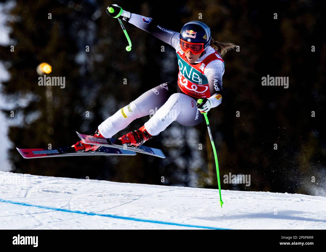 Kvitfjell 20230302. Sofia Goggia (ITA) während des Abwärtstrainings der Damen im Vorfeld der alpinen Weltmeisterschaftsrennen in Kvitfjell. Foto: Geir Olsen / NTB Stockfoto