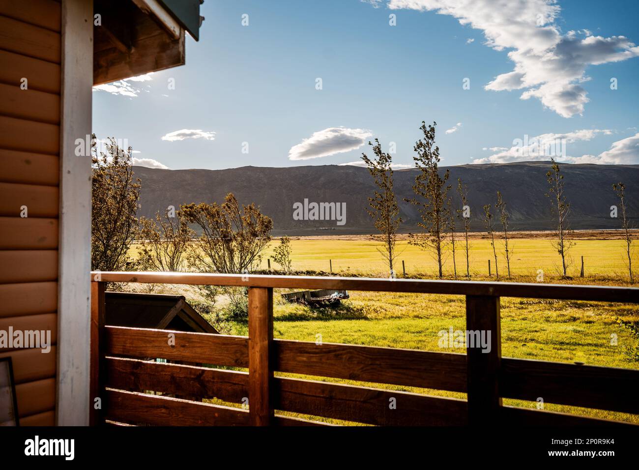 Isländische Hütte im südlichen isländischen Gebiet von Selfoss Stockfoto
