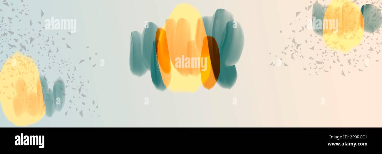 Handgezeichnete Illustration mit leuchtenden Farben, Platz für Text Stockfoto