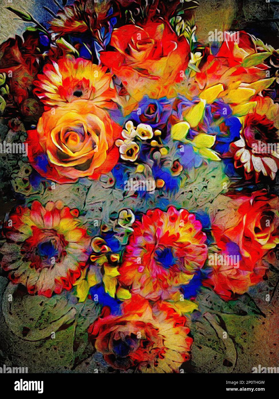 ZEITGENÖSSISCHE KUNST: Blumenarrangements, geeignet für Grußkarten von Edmund Nagele FRPS Stockfoto