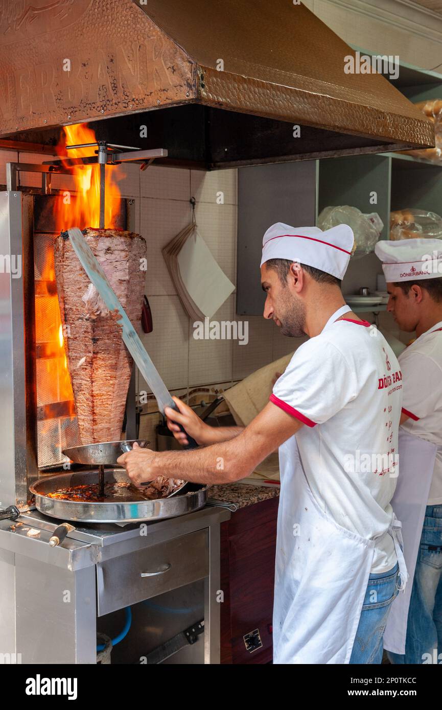 Kebab Shop, Istanbul, Türkei Stockfoto
