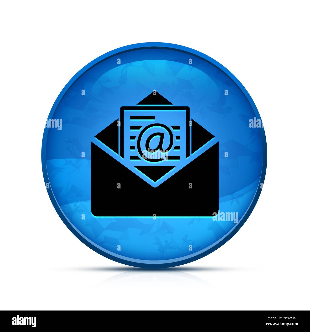 Newsletter-E-Mail-Symbol auf klassischer, blauer, runder Schaltfläche Stockfoto