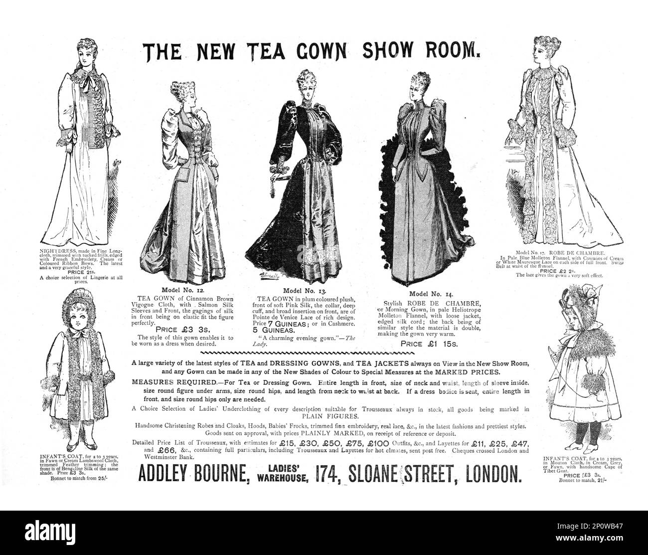 „Addley Bourne Ladies Warehouse; The New Tea Gown Show Room“, 1891. Aus „The Graphic. An Illustrated Weekly Newspaper“, Band 44. Juli bis Dezember 1891. Stockfoto