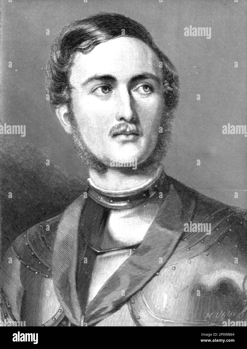 „H.R.H. Prinz Albert im Alter von 24 Jahren, aus einer Miniatur von Robert Thorburn, 1891. Aus „The Graphic. An Illustrated Weekly Newspaper“, Band 44. Juli bis Dezember 1891. Stockfoto