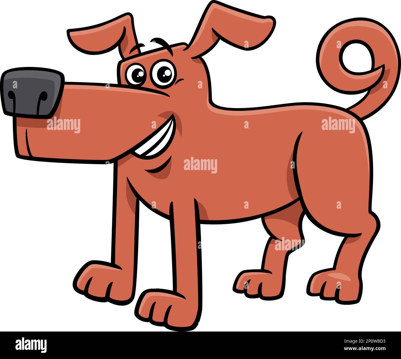 Cartoon Illustration von lustigen braunen Hund Comic Tier Charakter Stock Vektor