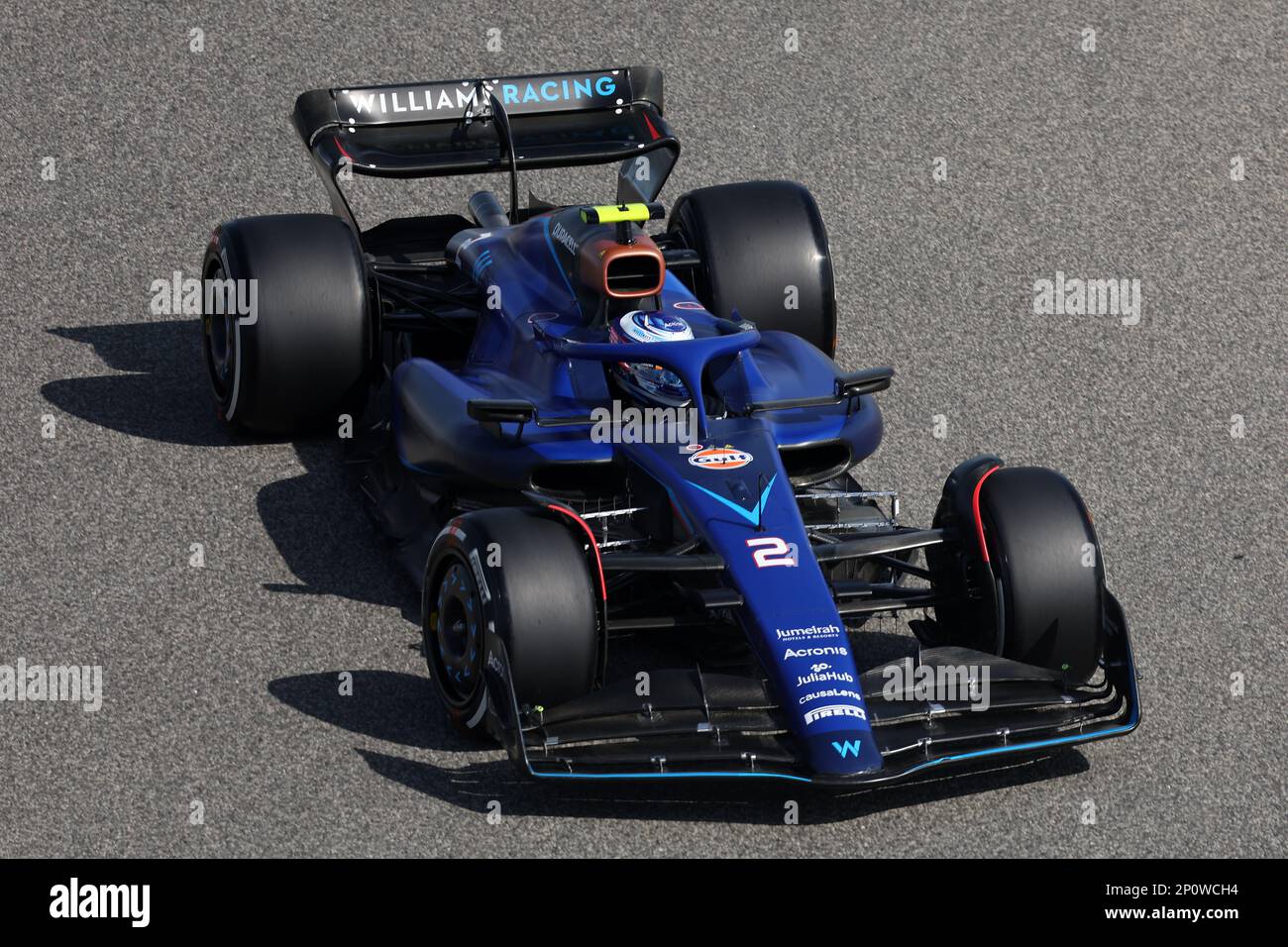 Sakhir, Bahrain, 03/03/2023, Logan SarSergeant (USA) Williams Racing FW45. 03.03.2023. Formel-1-Weltmeisterschaft, Rd 1, Bahrain Grand Prix, Sakhir, Bahrain, Der Text für das Foto am Übungstag sollte wie folgt lauten: XPB/Press Association Images. Stockfoto