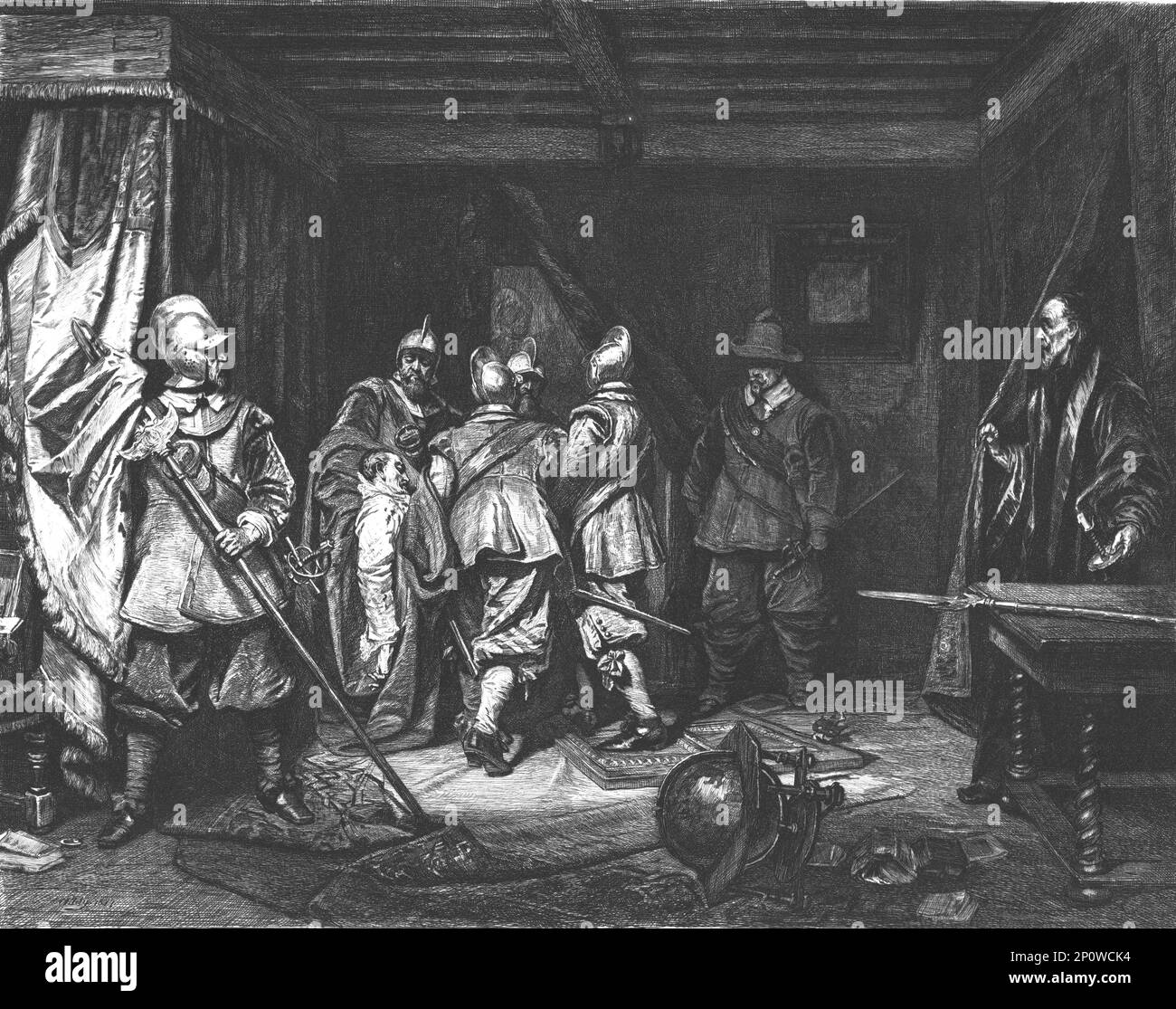 „Der Tod von Wallenstein“, nach Carl von Piloty. Aus "Modern Artists" von F.G.Dumas. [J.S.Virtue &amp; Co Ltd, London, c1880] Stockfoto