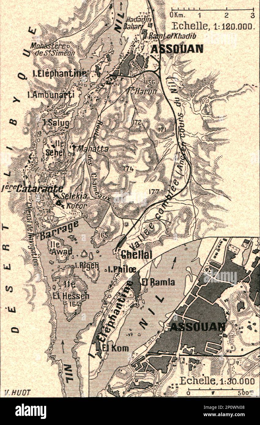 "Barrage d'Assouan; Le Nord-Est Africain", 1914. Von „Grande Geographie Bong Illustree“, 1914. Stockfoto