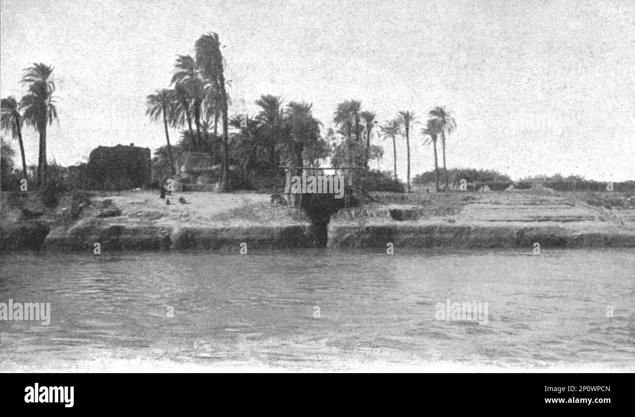 "L'elevation des Eaux du Nil pour l'irrigation; Le Nord-Est Africain", 1914. Von „Grande Geographie Bong Illustree“, 1914. Stockfoto