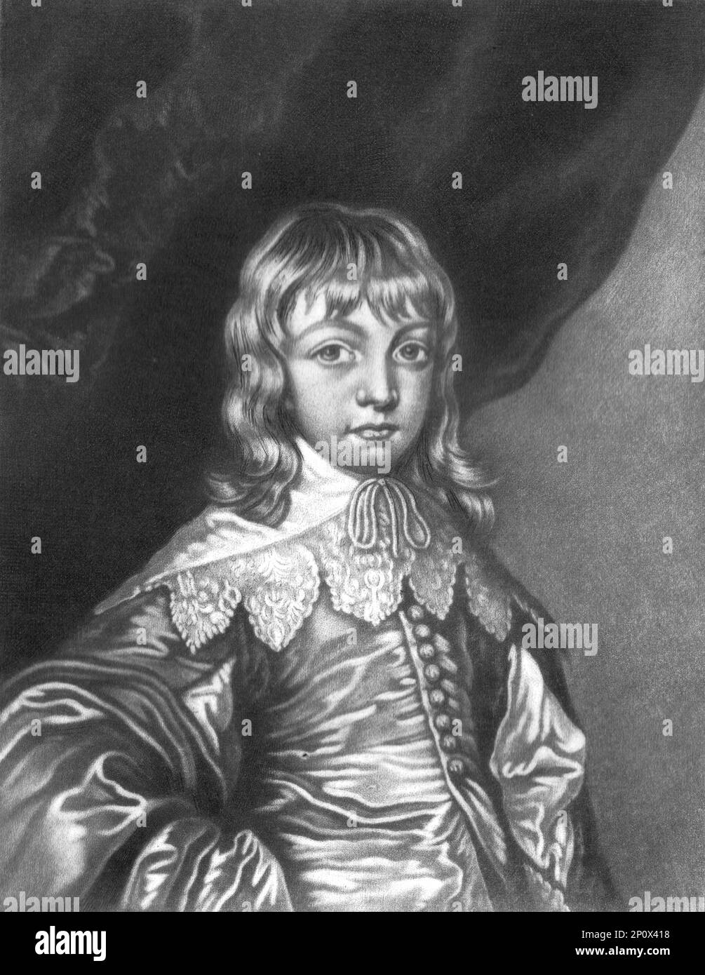 George, Herzog von Buckingham, 1814. Von „Porträts von Figuren, die in der britischen Geschichte berühmt sind, vom Beginn der Herrschaft von Heinrich dem Achten bis zum Ende der Herrschaft von James dem Zweiten“ [Samuel Woodburn, London, 1815]. Stockfoto