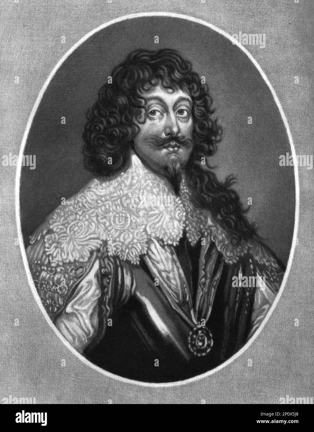 Henry Rich, Earl of Holland, hingerichtet 1649, 1810. Von „Porträts von Figuren, die in der britischen Geschichte berühmt sind, vom Beginn der Herrschaft von Heinrich dem Achten bis zum Ende der Herrschaft von James dem Zweiten“ [Samuel Woodburn, London, 1815]. Stockfoto
