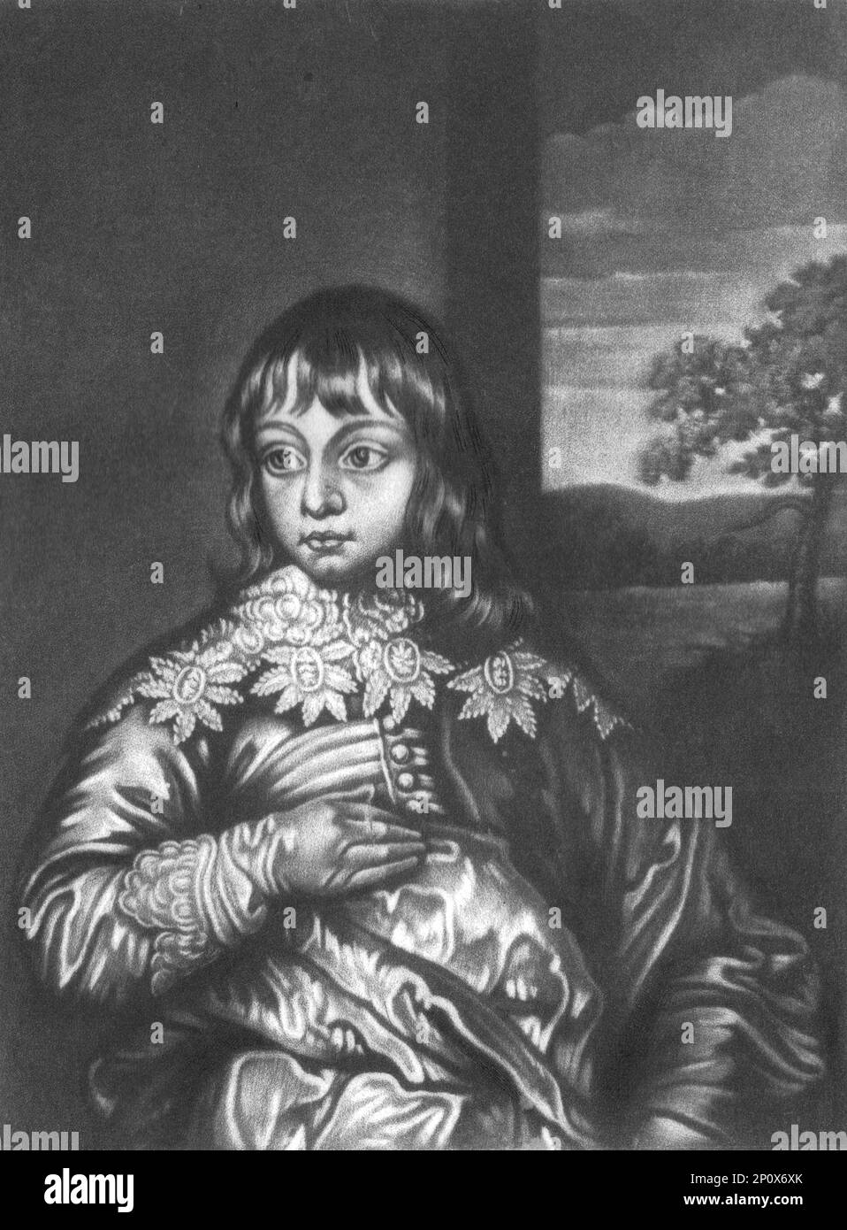 Lord Francis Villiers; Obit 1648, 1814. Von „Porträts von Figuren, die in der britischen Geschichte berühmt sind, vom Beginn der Herrschaft von Heinrich dem Achten bis zum Ende der Herrschaft von James dem Zweiten“ [Samuel Woodburn, London, 1815]. Stockfoto