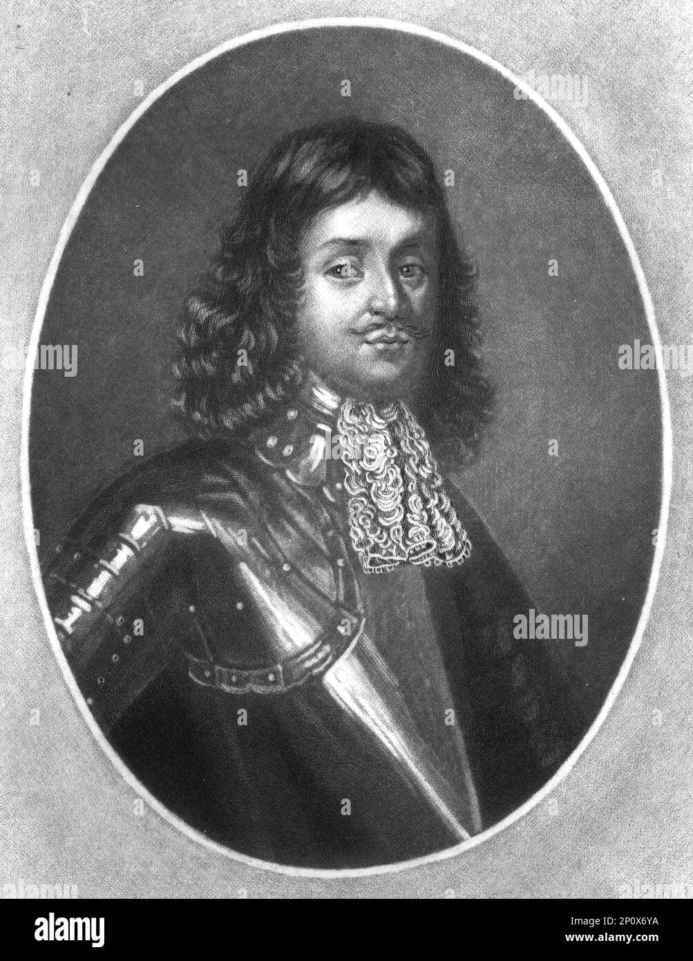 "Sir Richard Stayner, Ritter von Cromwell und Schöpfung des Konteradmirals von Karl II.", 1810. Von „Porträts von Figuren, die in der britischen Geschichte berühmt sind, vom Beginn der Herrschaft von Heinrich dem Achten bis zum Ende der Herrschaft von James dem Zweiten“ [Samuel Woodburn, London, 1815]. Stockfoto