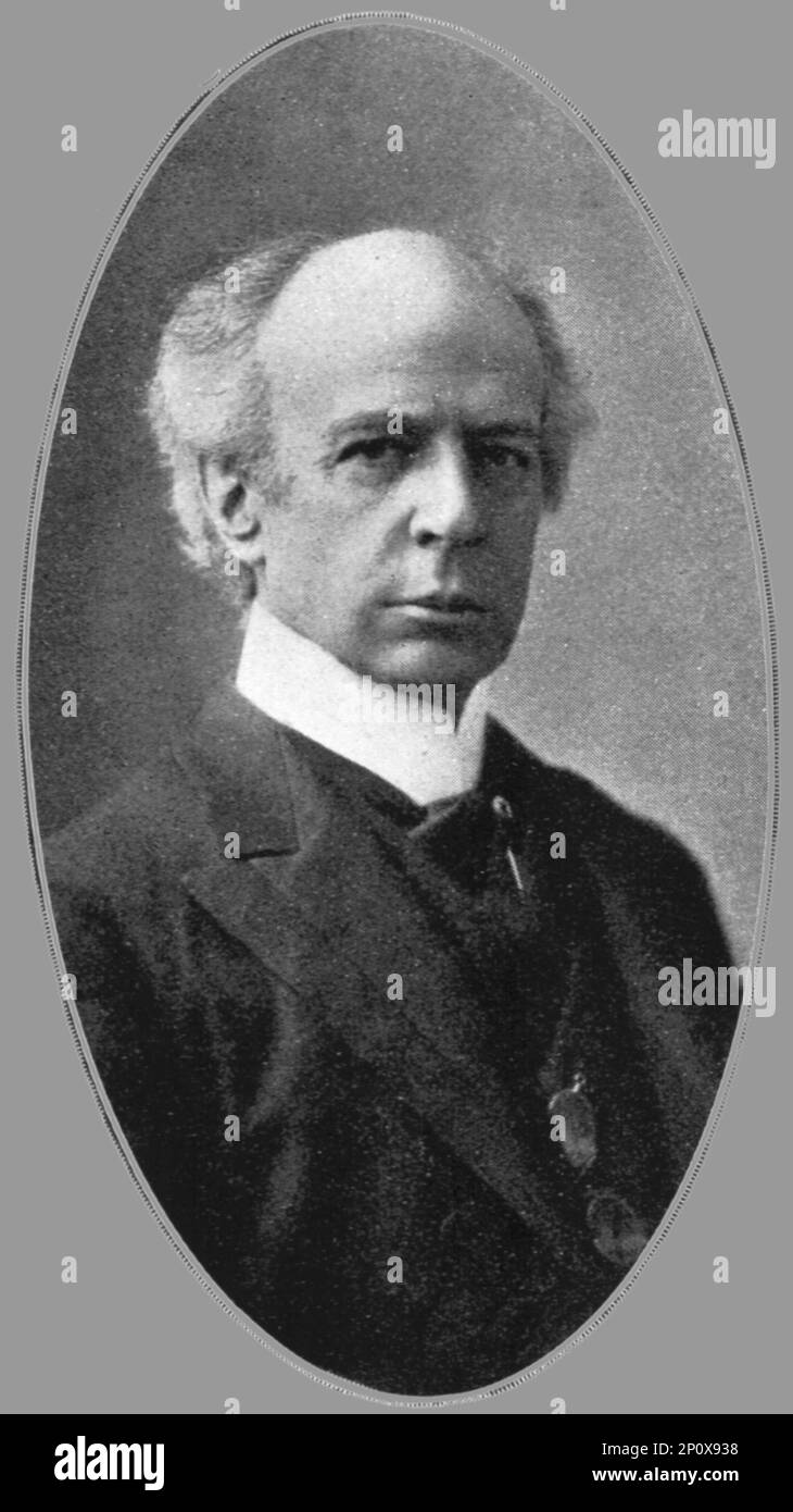 "L'Effort Canadien; Sir Wilfrid Laurier, le Grand homme d'Etat canadien, ancien Premier ministre", 1914. Aus der „Collection de la Guerre IV L'Illustration Tome CXLVIII. La Guerre Juillet, Aout, Septembre, Octobre, Novembre, Dez. 1916". Stockfoto