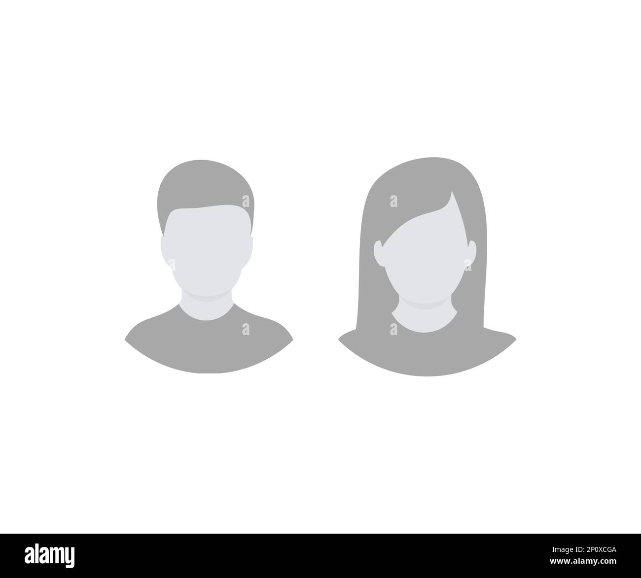 Avatar-Symbole. Männerkopf-Silhouette. Silhouette für weiblichen Kopf. Avatarprofil männlich und weiblich. Vektordesign und Illustration der „People“-Silhouette. Stock Vektor