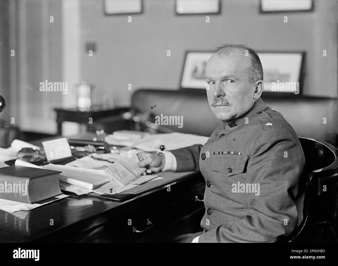 Oberst Frank McIntyre, USA Army Bureau of Insular Affairs, Snap, Major General, 1917. Der Leiter des Büros für Insellangelegenheiten war für die Bundesverwaltung der Philippinen und Puerto Rico zuständig. Stockfoto