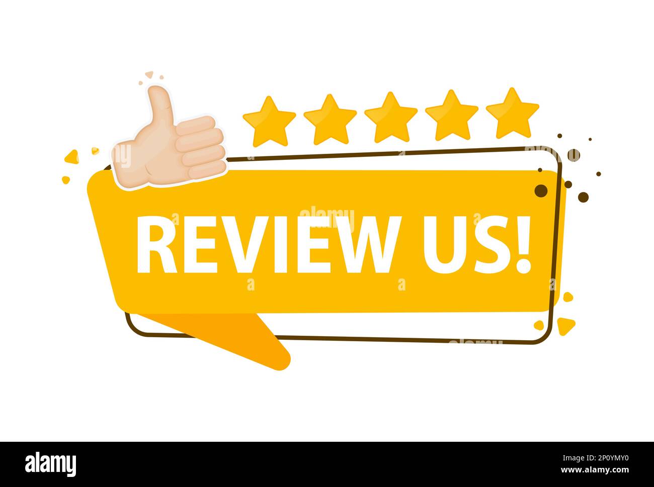 Bewerten Sie uns. Etikett für Benutzerbewertung. Bewerten und bewerten Sie uns mit Sternen Stock Vektor