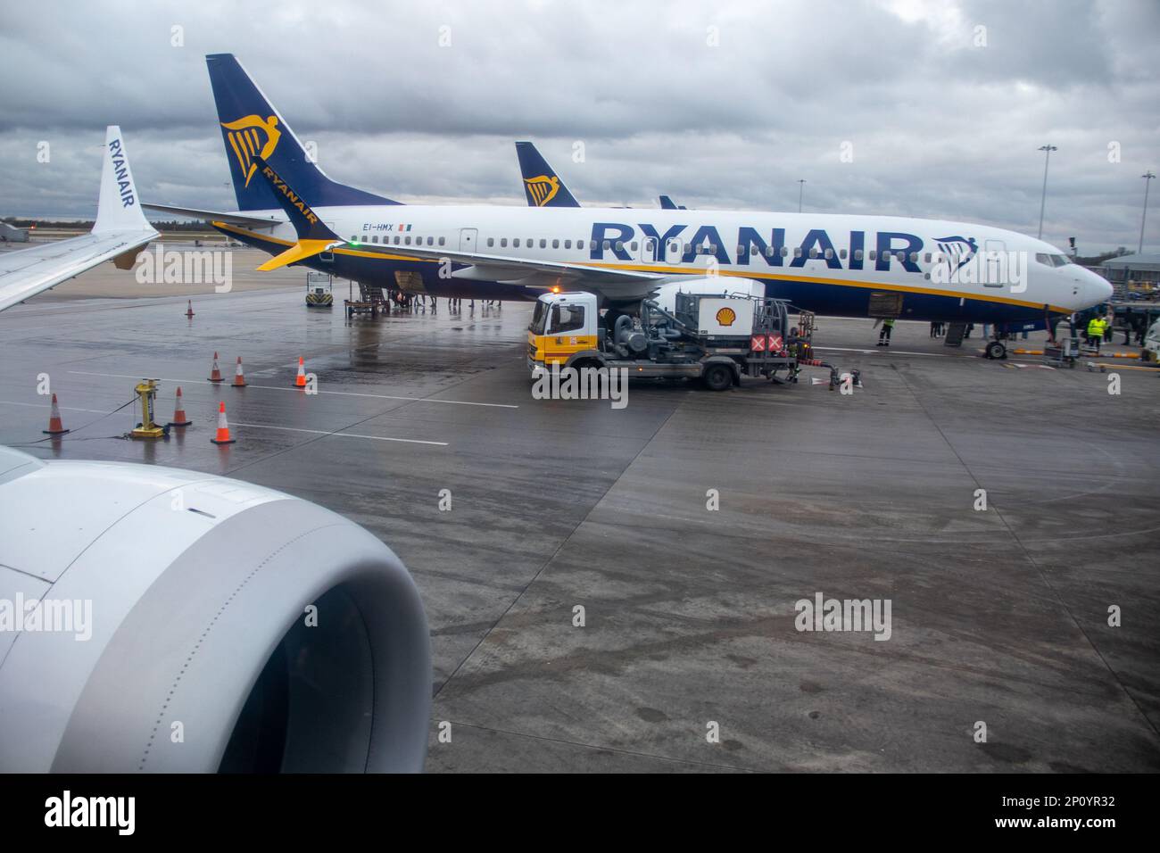 Ryan Air am Flughafen Stansted. Kredit: Sinai Noor / Alamy Stock Photo Stockfoto