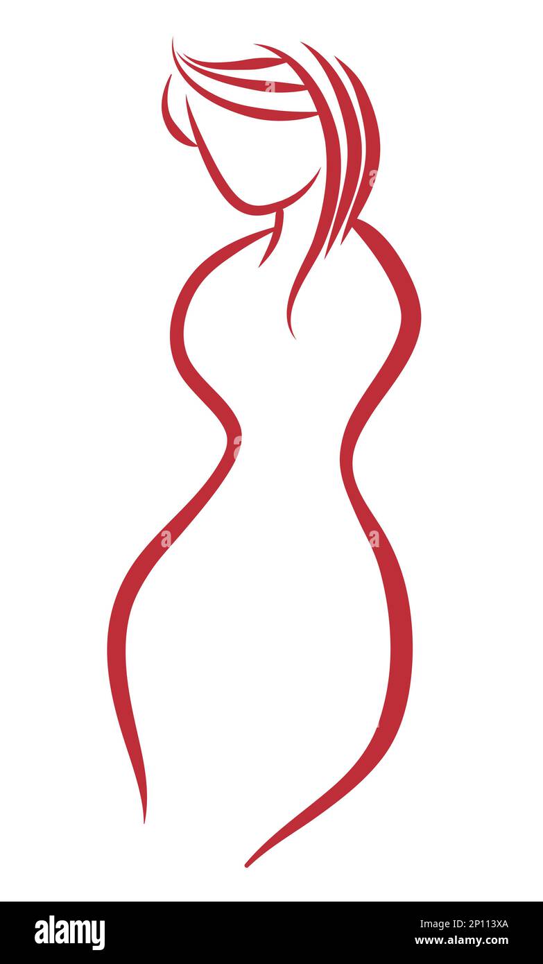 Gedenkdesign für den Frauentag vom 8. März mit Abstract Nr. 8 mit der Silhouette einer Frau. Stock Vektor