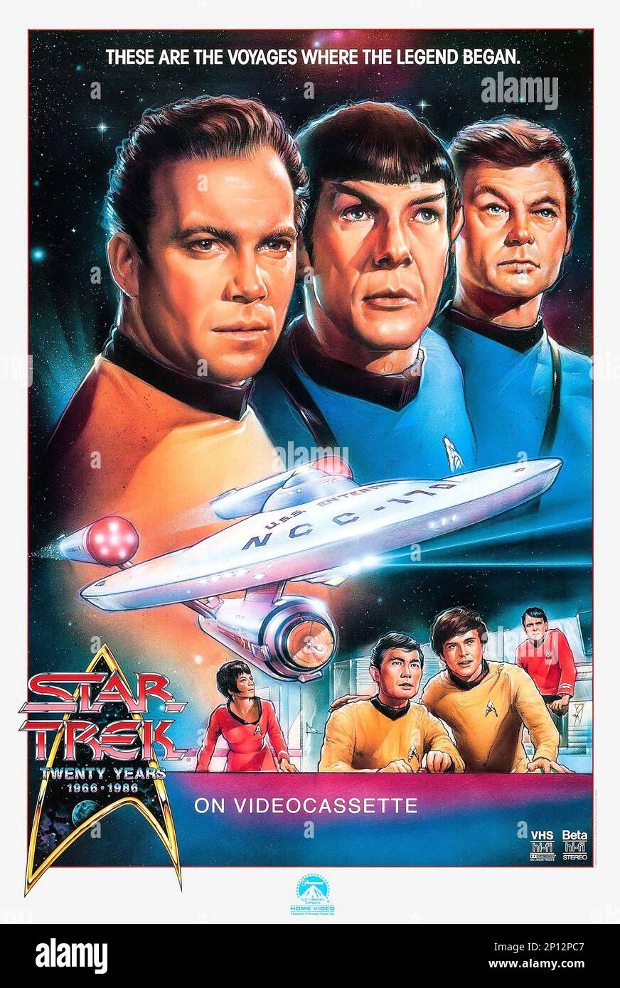 Star Trek Poster William Shatner, Leonard Nimoy & DeForest Kelley Stockfoto