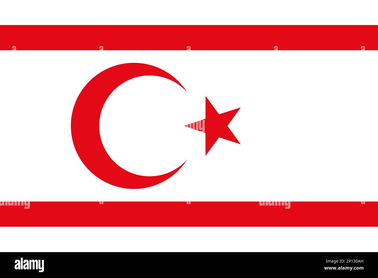 Nationalflagge der Türkischen Republik Nordzypern Stockfoto