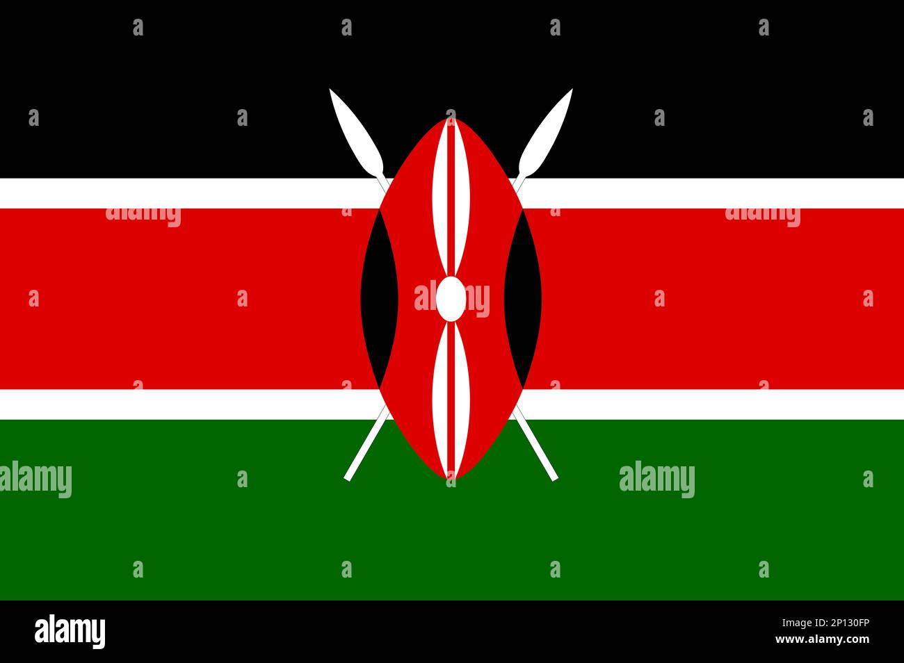 Nationalflagge der Republik Kenia Stockfoto