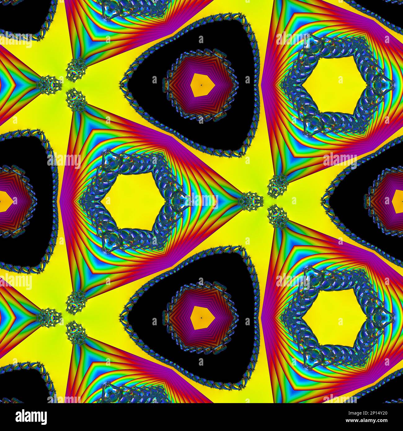 Abstrakter fraktaler Hintergrund. Regenbogen, leuchtende Perlmutttapete.  Digitale Geometriedekoration. Explosion von Farbenergie. Dekorative und  magische Esoterie Stockfotografie - Alamy