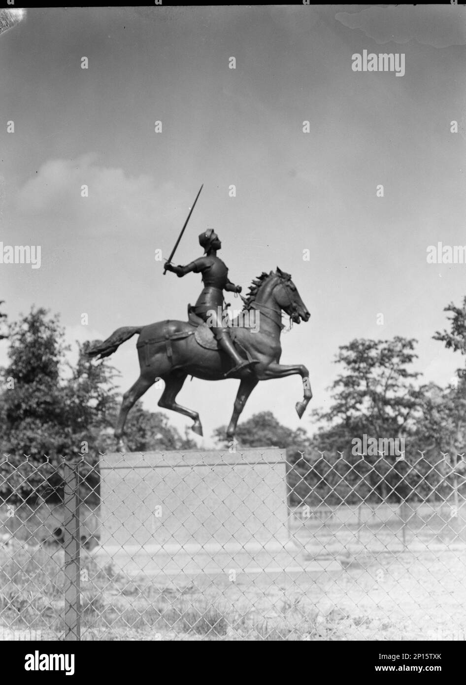 Reiterstatuen in Washington, D.C., zwischen 1922 und 1942. Gegossen im Jahr 1922 von Paul Dubois' 1889. Skulptur der Johanna von Orleans. Stockfoto