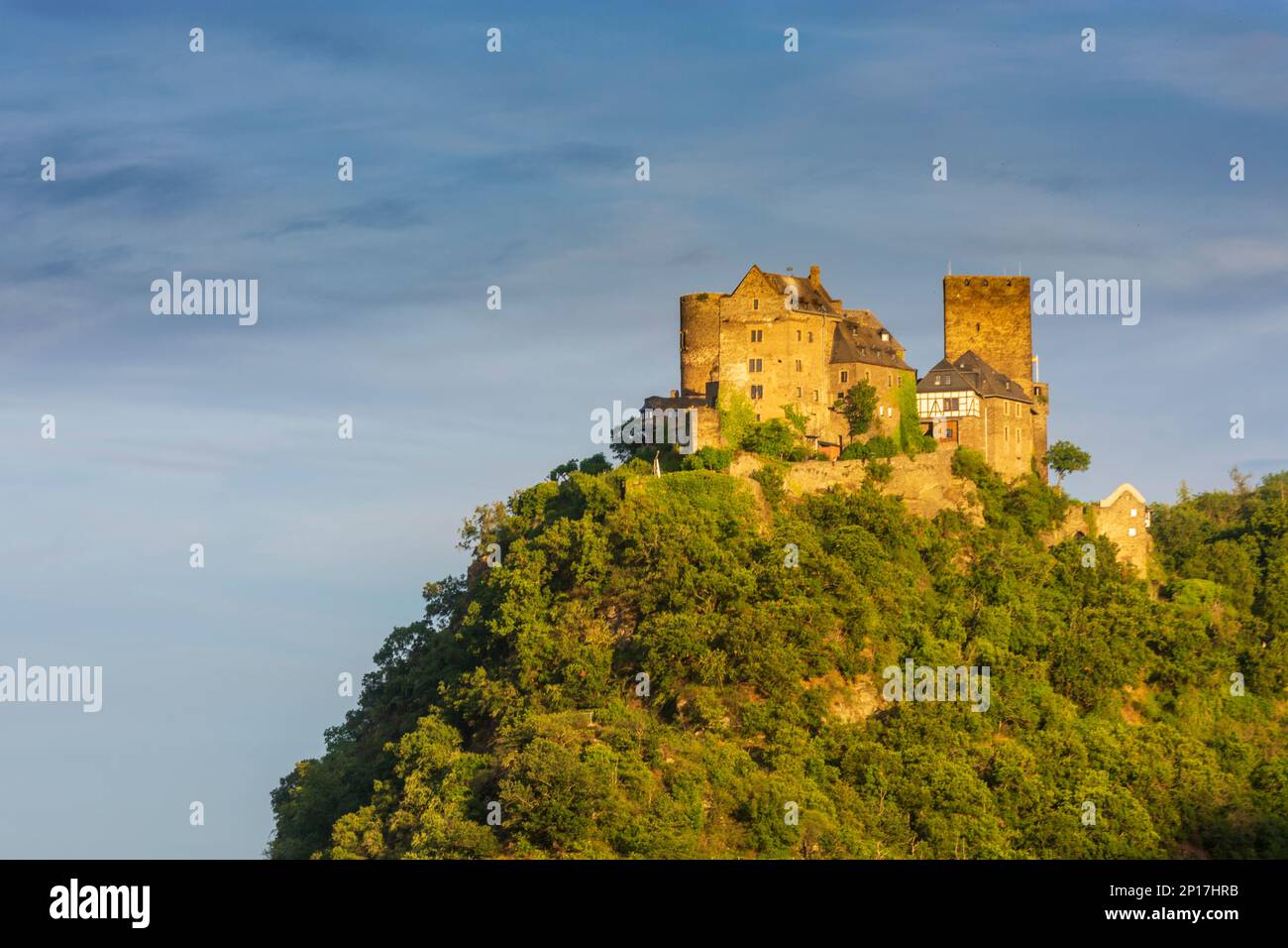 Oberwesel: Schloss Schönburg in Rheintal, Rheinland-Pfalz, Rheinland-Pfalz, Deutschland Stockfoto