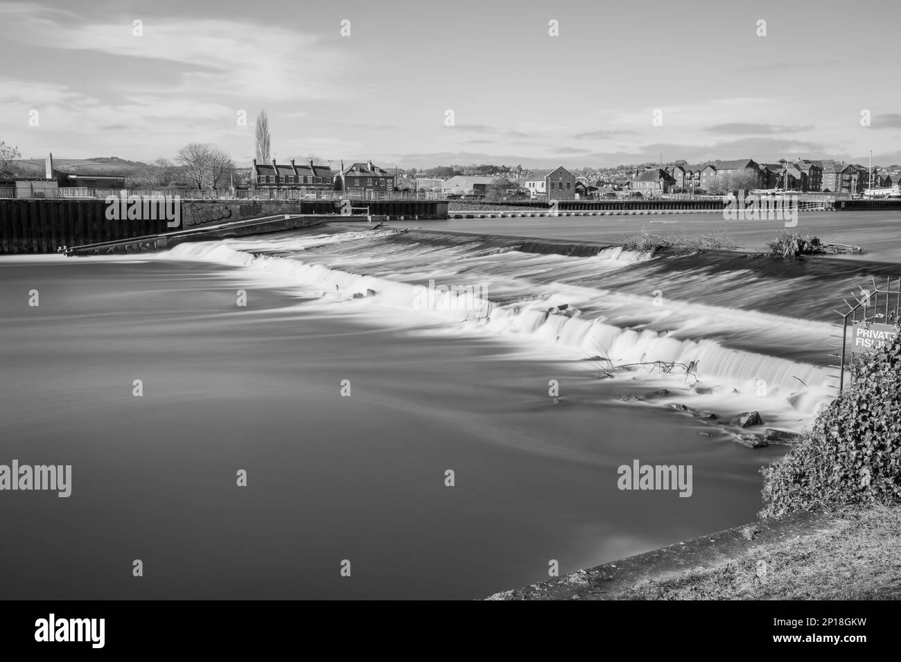 Trews Wehr auf dem Fluss exe in Exeter Stockfoto