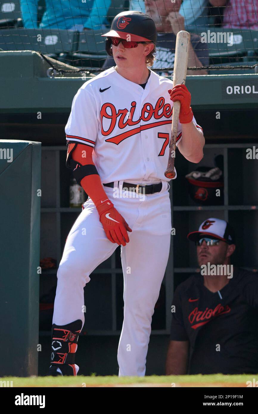 Baltimore Orioles Heston Kjerstad (75) during a spring training