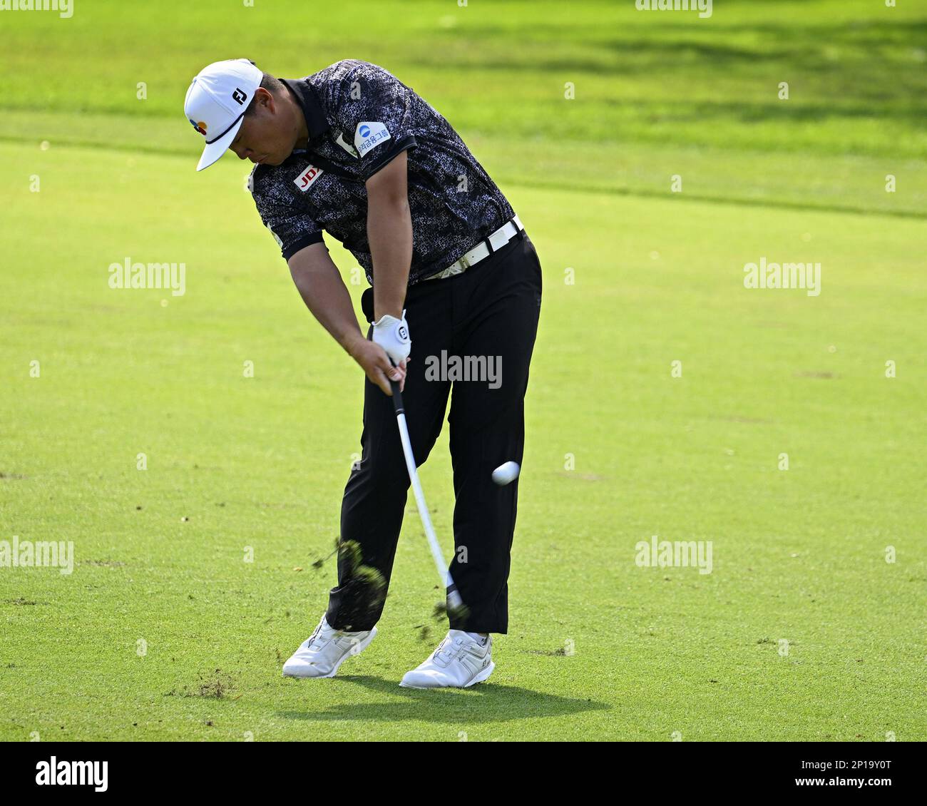 Orlando, Usa. 03. März 2023. Sungjae im aus Jeju-Si, Jeju Do, Südkorea schlägt vom Fairway in der zweiten Runde des Arnold Palmer Invitational, präsentiert von Mastercard im Bay Hill Club and Lodge in Orlando, Florida, am Freitag, den 3. März 2023. Foto: Joe Marino/UPI. Kredit: UPI/Alamy Live News Stockfoto