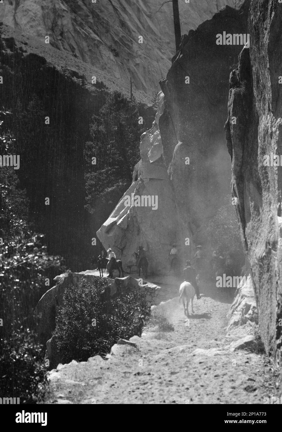 Genießen Sie den Blick auf den Yosemite-Nationalpark zwischen 1903 und 1906 Uhr. Stockfoto