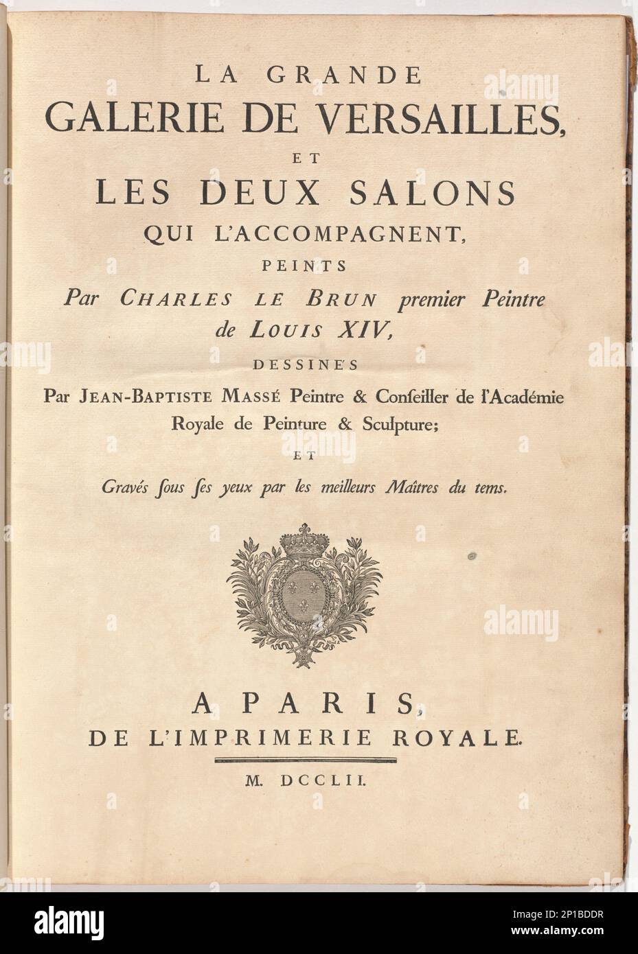 La Grande Galerie de Versailles, et les deux Salons qui l'accompagnent (große Galerie von Versailles und zwei dazugehörige Salons), 1752. Stockfoto