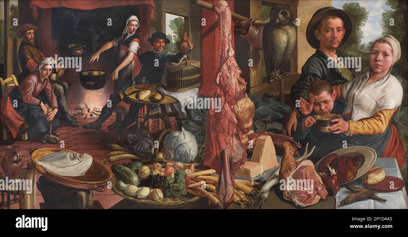 Die Fat Kitchen. Ein Allegory, 1565-1575. Stockfoto