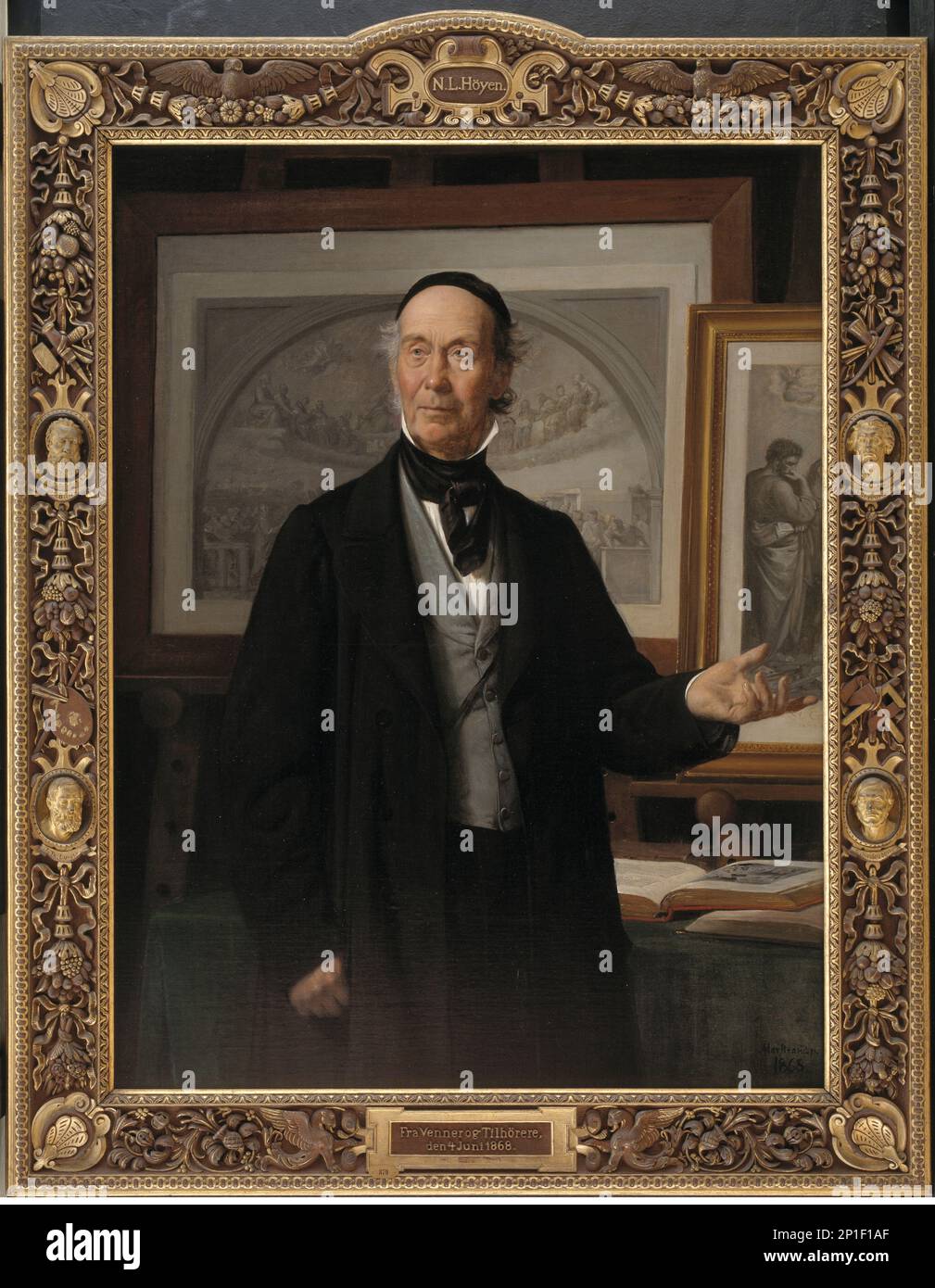 Der Kunsthistoriker Niels Lauritz Hoyen, 1868. Stockfoto