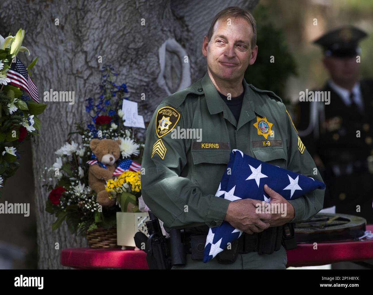 Las Vegas Metropolitan Police Sgt. Eric Kerns, handler of Nicky the