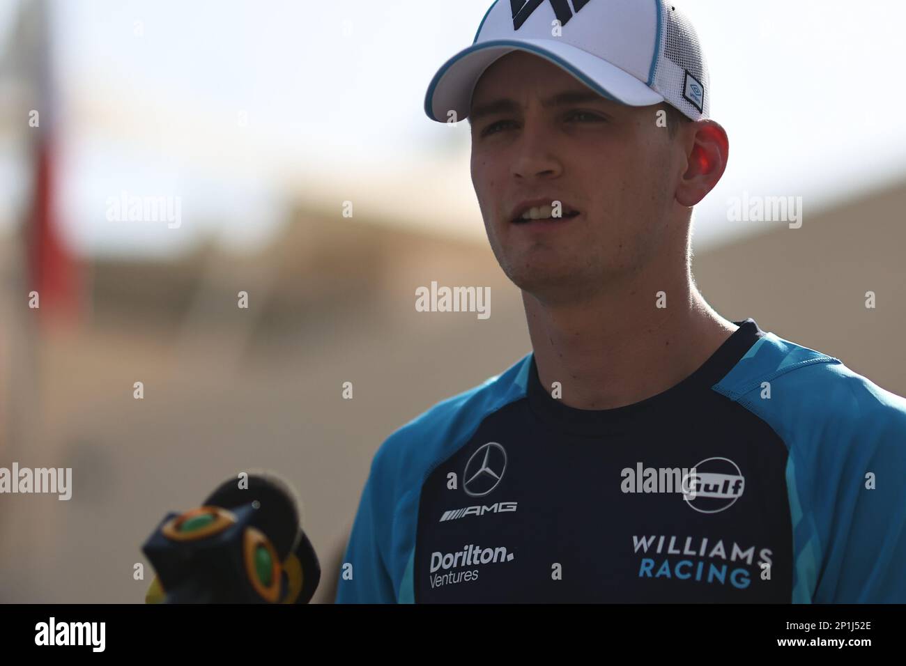Manama, Bahrain. 03. März 2023. MANAMA, BAHRAIN, Sakhir Circuit, 3. März 2023: #2, Logan SarSergeant, USA, Team Williams F1 FW45, während des Formel-1-Grand Prix von Bahrain auf der Bahrain International Circuit in der Nähe von Manama City in der Stadt Sakhir am 03. März. 2023. Formel 1 - F1 Motorsport, gebührenpflichtiges Bild, Foto und Copyright © Jun QIAN/ ATP images (QIAN Jun/ATP/SPP) Guthaben: SPP Sport Press Photo. Alamy Live News Stockfoto