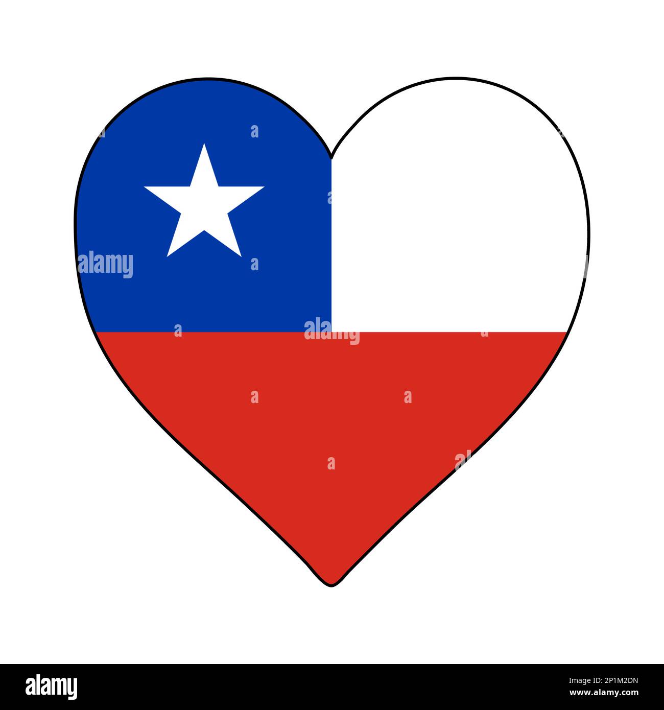 Chilenische Herzform-Flagge. Ich Liebe Chile. Besuchen Sie Chile. Südamerika. Lateinamerika. Grafische Konstruktion Von Vektordarstellungen. Stock Vektor