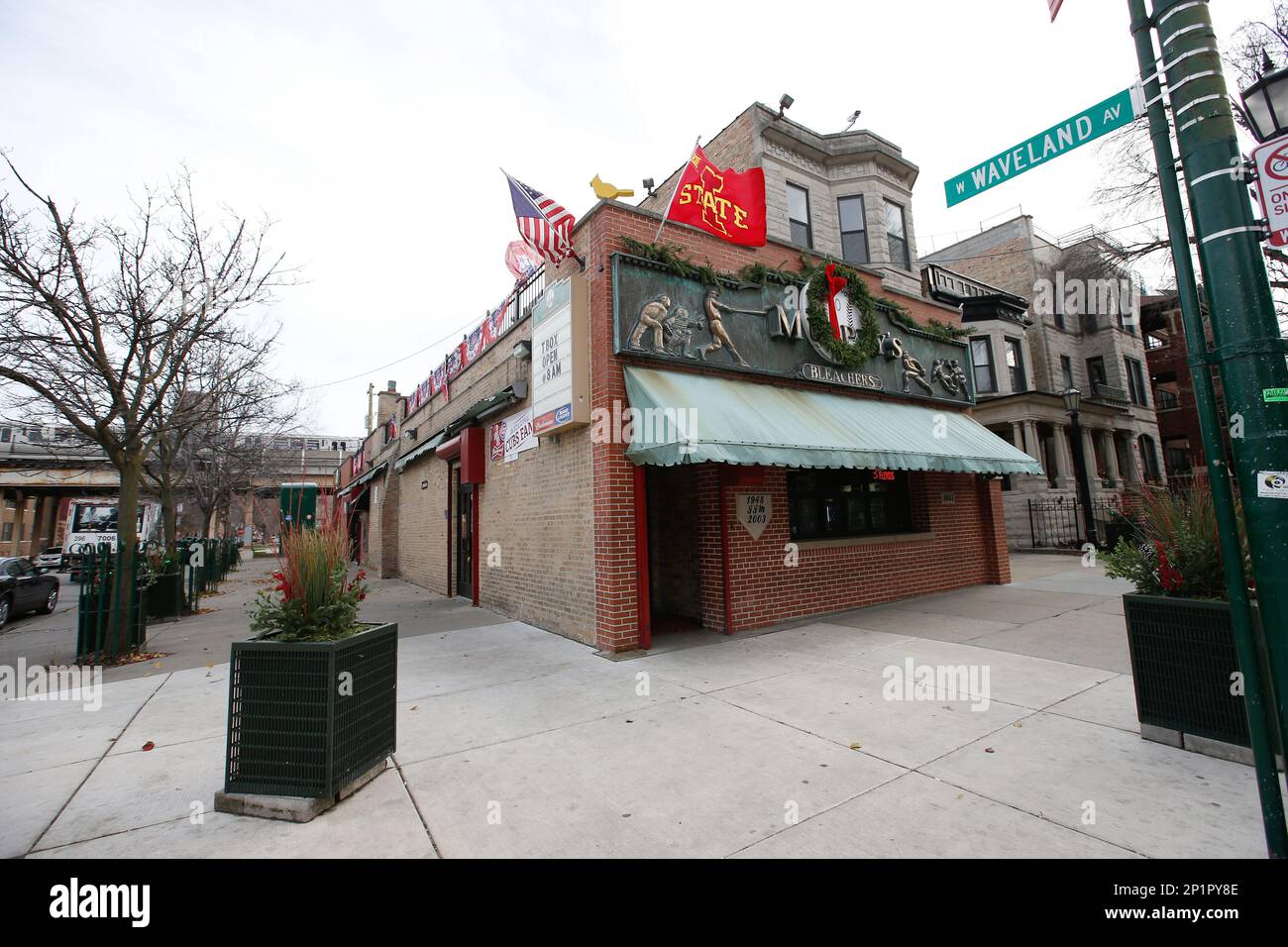A detail view of a Murphy's Bar that can be seen across the street of