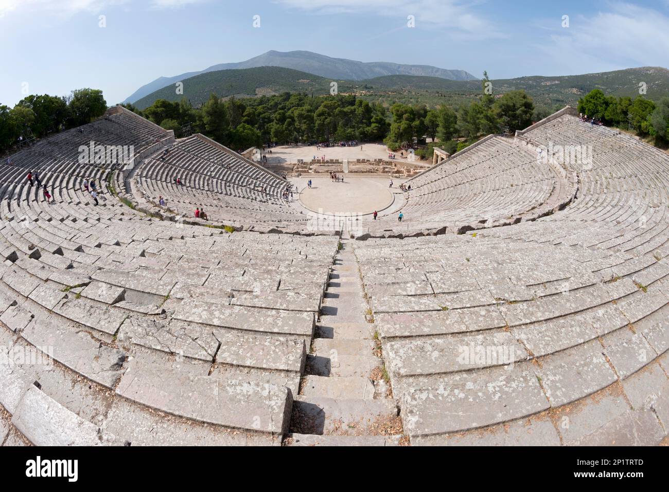 Theater, Epidauros, Peloponnes, Griechenland, UNESCO-Weltkulturerbe Stockfoto