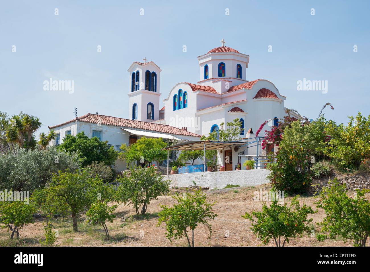 Kirche, Thermisie, Peloponnes, Griechenland Stockfoto
