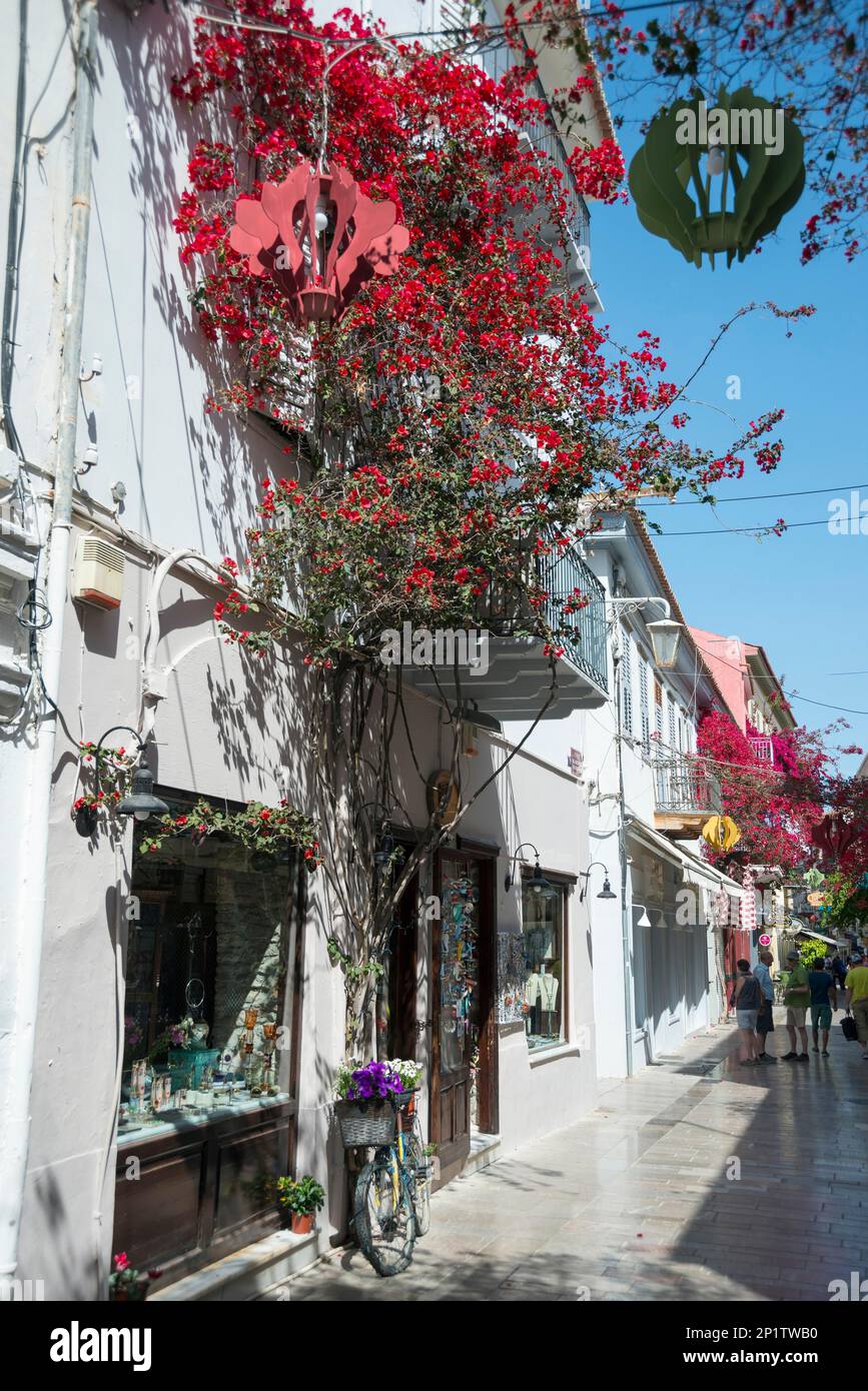 Altstadt, Nafplio, Argolis, Peloponnes, Griechenland, Nauplia, Nauplion, Nafplion Stockfoto