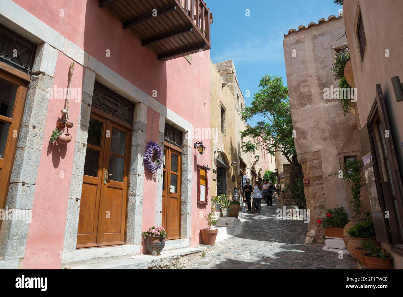 Lower Town, Old Town, Monemvasia, Laconia, Peloponnes, Griechenland Stockfoto