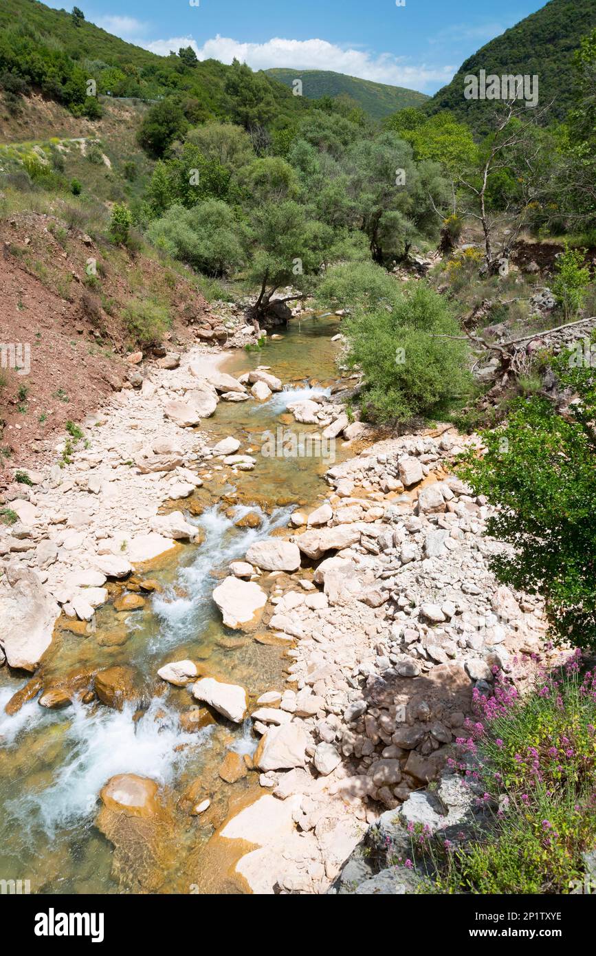 Neda River, Elis, Peloponnes, Griechenland Stockfoto