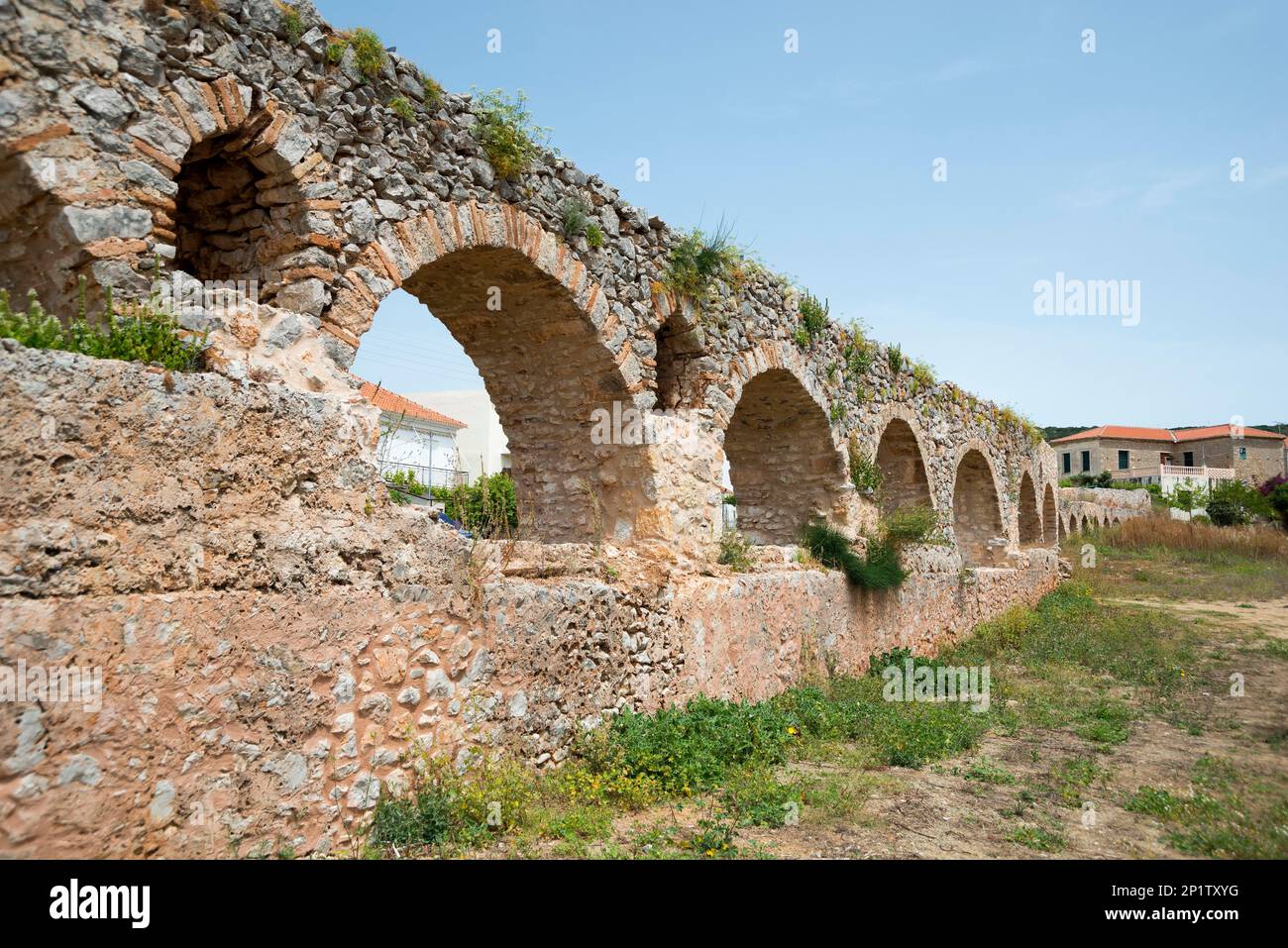 Aquädukt, Pylos, Messinia, Peloponnes, Griechenland, Aquädukt Stockfoto
