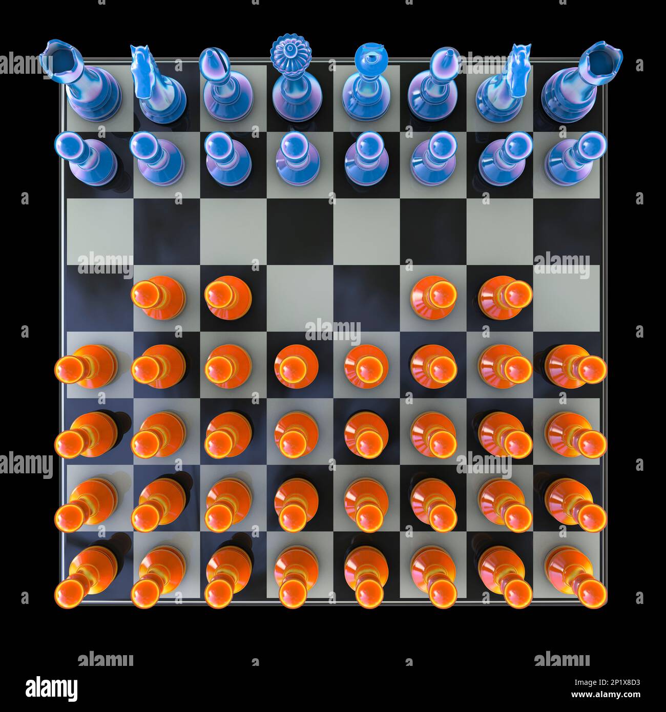 Hordenvariante des Schachs, Illustration Stockfoto