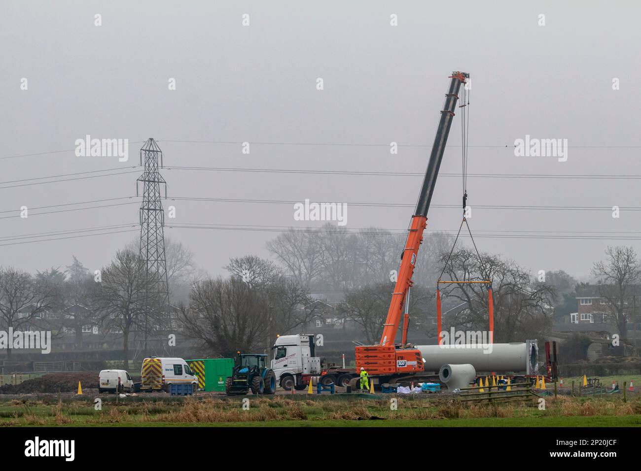 T-Pylonkonstruktion Stockfoto