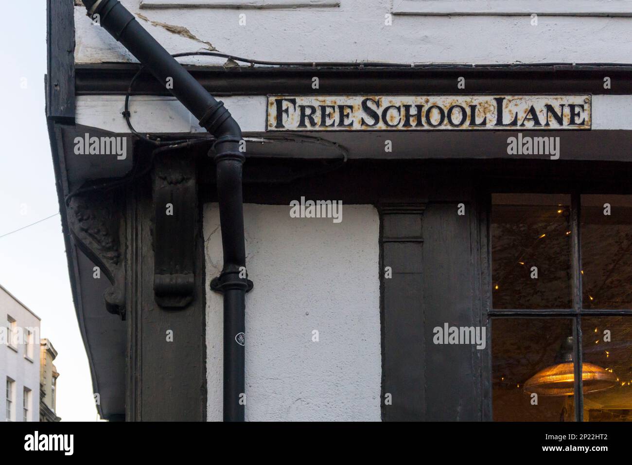 Unterschreiben Sie für Free School Lane, Cambridge. Stockfoto